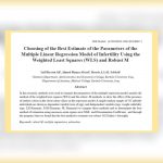 Read more about the article Choosing of the best estimate of the parameters of the multiple linear regression model of infertility using the weighted least squares (WLS) and Robust M