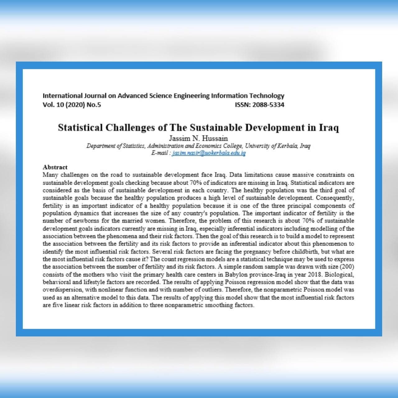 You are currently viewing Statistical Challenges of The Sustainable Development in Iraq