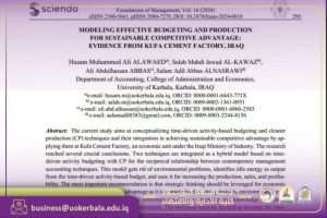 Read more about the article A researcher team from Kerbala University Present a Scientific Research For Modeling Effective Budgeting And Production For Sustainable Competitive Advantage