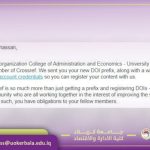 Read more about the article The Iraqi Journal of Administrative Sciences at the University of Karbala Obtains DOI and Joins Crossref Membership