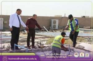 Read more about the article The College of Administration and Economics at the University of Karbala Carries Out Maintenance and Renovation Work for the Deanery Shaft (Skylights)